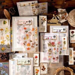 전이 꽃 잎 스티커 12장 문지르기 스티커에 저널링 리넨 투명 빈티지 스크랩북 유리 공예 와인 12장, 원단 DIY 가구 문지르기,