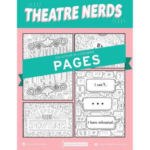 브로드웨이 색칠하기 - 극장 괴짜 (8 이상적인 인쇄물 1/2 u201D 뮤지컬 선물 카드 손으로 (매트 11 x 그린 상품, 세트), 재고에 일러스트 위한 u201D), 색칠 인쇄됨) 애호가를 페이지(4개