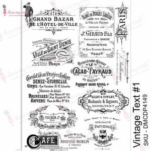 드레스 마이 크래프트 트랜스퍼 미 텍스트 #1 A4-Vintage 시트