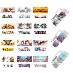 XRTHGS 12 PCS 미니 열쇠고리용 표면 수채화 고점도 매끄러운 선명한 스티커 블랭크 아크릴 평평한 DTF UV 단단한 랩 컵 전사