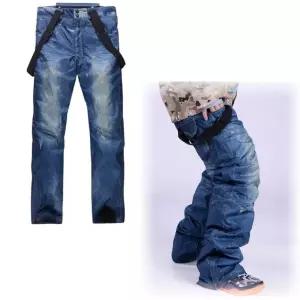 블랙 팬츠 남여공용 데님 겨울 보드복 펜츠 S 프린팅 스키 청바지