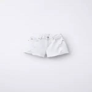 자라키즈 디스트로이드 데님 버뮤다 팬츠 - 화이트