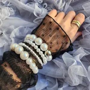 여자 레이어드 포인트 진주 팔찌