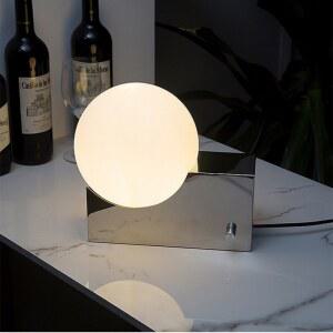 테이블 조명 책상 베이스 유리 Led 스테인레스 램프 공 덴마크 디자이너