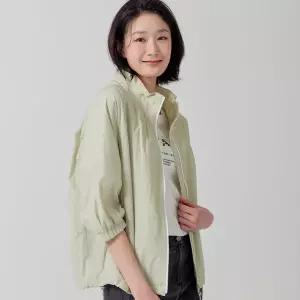 [하프클럽/지센](2컬러) 반넥 컬러포인트 볼륨 크롭 점퍼 LSJPP355