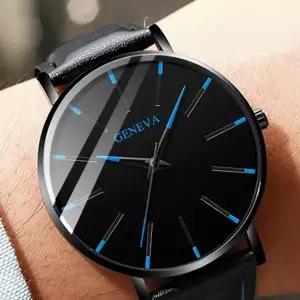 비즈니스 바늘 패션 시계 아날로그 제네바 가죽 초 손목