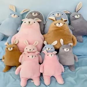 부드러운 촉감 토끼 인형 봉제쿠션 안아주는 애착 인형 귀여운 곰돌이 동물쿠션 대형 봉제인형