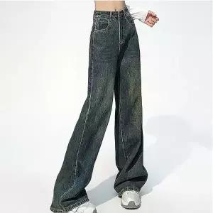 여자 빈티지 데님 팬츠 레트로 청바지