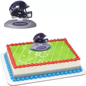 NFL 시애틀 시호크스 케이크 장식 축구 헬멧 토퍼 공식 라이선스 제품 생일 사용 준비 완료