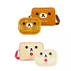 핑크 리락쿠마 유아 스텐식판+가방세트 어린이 아동 준비물