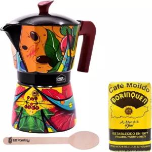 엘 팬트리 푸에르토리코 그레카 데 카페 선물 세트 조슈아 몬테스 스토브탑 커피 포트 모카 정통 보린켄과