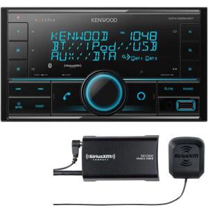 KENWOOD DPX395MBT 더블 DIN 인대시 디지털 미디어 수신기(블루투스 포함), 메크리스 카 스테레오 수신기, 아마존 알렉사 레디 - 블랙, 플러스 SXV300V1 usXM 튜너