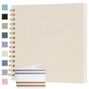 스크랩북 사진 앨범 8x8 인치 여행 페이지 린넨 베이지 커버 결혼식 보이프렌드 기념일 하드커버 크래프트 앨범, 위한 베이비 40 가족을 DIY 메모리북 페이퍼