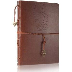 ThxMadam 가죽 스쿱북 앨범 60페이지 스크랩북 앨범, 러브 커플 기념 빈티지 사진 생일 메모리 8.66x7.08인치 여행