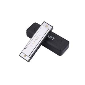 [미국배송] I-MART 블루스 하모니카 C 디아토닉 하모니카의 10홀 키 초보자도 쉽게 플레이할 수 있는 케이스(슬리버)