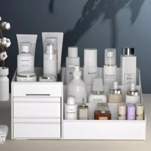 ( )PA 소형화장대 화장대수납장 향수 보관함 정리대 립스틱 메이크업 꽂이 통 케이스