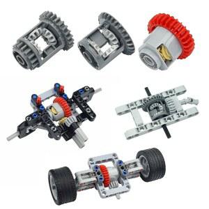 MOC 벽돌 하이테크 차동 프레임 기어 서스펜션 시스템 자동차 부품 장난감 키트 빌딩 62821 모델 6573 DIY 블록 조립