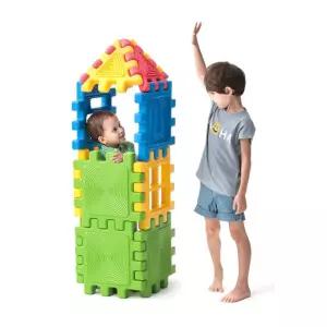 유치원 집만들기 건축놀이 퍼즐블록 12P 소근육발달 유아완구 블럭 두뇌개발 장난감