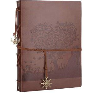 AIOR 사진 앨범 스크랩북, 빈티지 블랙 11 데이 코너로 8.3 가죽 발렌타인 인치 60 페이지, 앨범, 결혼 선물 리필 트리) x 가능, 스크랩북 기념 (러브