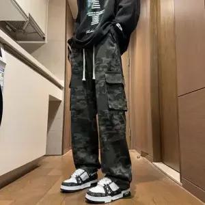 팬츠 남성용 청 춘추 카모플라쥬 학생 센스있는 와이드 긴 배기핏 MODU3