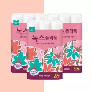 모나리자 플라워 2겹 화장지 40m 30롤 3팩 총90롤 대용량 휴지