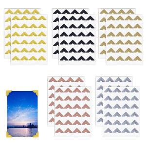 240피스 사진 코너 셀프 접착 장착 위한 스티커, 스크랩북, DIY 프리 앨범, 저널 산성 액자, 용품(멀티컬러)을