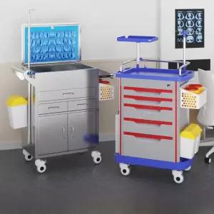 응급카트 간호사 트롤리 스틸 투약 스테인레스 카트