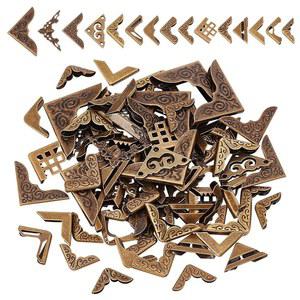 PH PandaHall 90pcs 15 스타일 박스 책 코너 저널 프로텍터 앨범, 가드 주얼리 커버 빈티지 프로텍터, 금속 페이퍼백 엣지 브론즈 앤티크 스크랩북