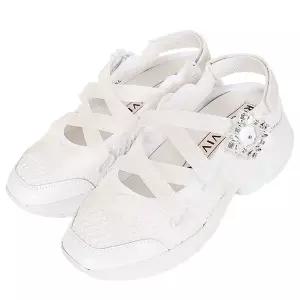 로저비비에 26SS 여성 비브 런 발레리나 플랫슈즈 화이트 RVW50643980 V4F B001