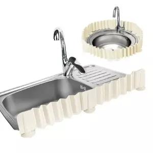 ( )실리콘 싱크대 물가림막 설거지 튀김방지 물막이 미색 커버 물받이 물튐