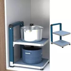 (타입 2단)주방선반 냄비정리대 싱크대 거치대 받침대 업소 2단 선반 4단 후라이팬 다용도 트레이 싱크대