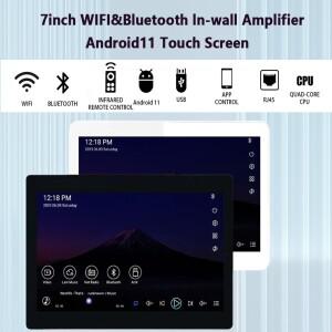 안드로이드 11 7인치 IPS WIFI SD 카드 미니 USB 온라인 비디오 음악 오디오 블루투스 벽 증폭기 패널 YOUT