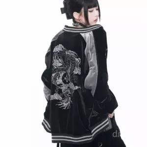 럭셔리 요코스카 스카잔 벨벳 곤룡포 용자수 점퍼