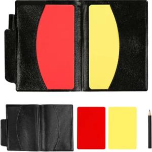 축구 배구 스포츠 경기 남자 심판을 위한 NQUEPN 심판 카드 세트 소지자 빨간색 및 노란색 경고 카드가