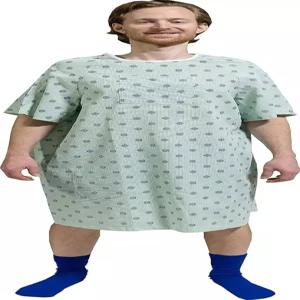 케어아웃핏 병원 가운 IV - 원 사이즈 핏 올 (소형 2XL) 타이 백 요트 프린트 (3)