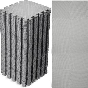 누안추 90 타일 퍼즐 놀이 매트 벌크 폼 바닥 테두리 EVA 연동 러그 놀이방 크롤링 운동용 12인치(그레이)