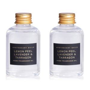 조닥스 약사 길드 오팔 유리 리드 디퓨저 리필 - 아로마테라피 디퓨저용 향 오일 사무실, 욕실, 가정에 이상적 레몬 필, 라벤더 및 타라곤 4온스 2개 세트