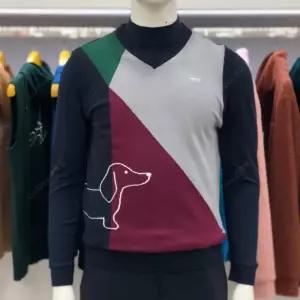 루이까스텔 FW 남성 앞등 인타샤 닥스훈트 브이넥 조끼 7MDVT935