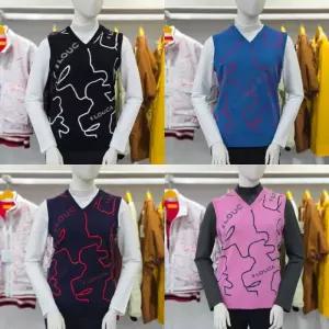 루이까스텔 FW 여성 전판 캐디 강아지 자카드 브이넥 조끼 베스트 7LEVT922