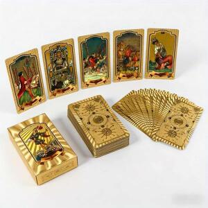 테이블 게임 캐주얼 파티 방수 플라스틱 컬러 인쇄 금박 타로 카드