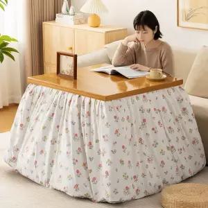 코타츠 난방테이블 접이식 난로대 원목 난방 식탁 겨울 긴 A. 발코니