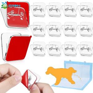 6개입 벽걸이 배변패드 홀더 눈에 배변훈련 띄지 강아지 않는 클립 패드 접착식 투명