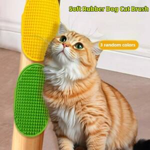 3PCS  고무 강아지 고양이 브러쉬 애완 동물 목욕 빗 빗 털 제거기 용품 미용 세척 장비