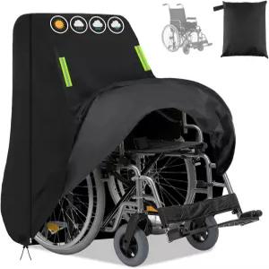 휠체어 커버 100x100x75CM 방수 600D 옥스포드 전동 및 롤링 워커 보호용 블랙 (블랙)