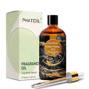 아로마테라피용 PHATOIL 골든 빈티지 No.1 향수 오일, 가정용 3.38FL.OZ 디퓨저 아로마테라피, 가습기, 요가, DIY 캔들 및 비누 만들기에 완벽 - 100ml
