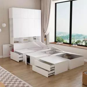 받침 침대밑 수납장 수납 침대 DIY조립 플립박스 박스형 침대프레임 조립된