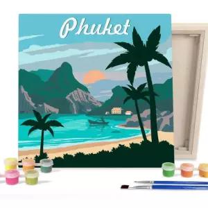푸켓 해변 이쁜그림 색칠캔버스 SET 전시용 그리기 페인팅