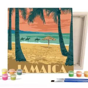 힙한 인테리어 셀프페인팅 바닷가 캔버스 그림 전시용 여성