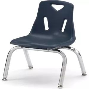 존티크래프트 베리 8140JC1112 크롬 도금 다리 스태킹 의자 높이 10인치 네이비