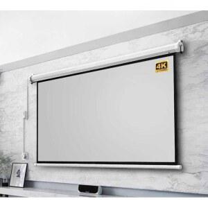 전동 스크린 원격 제어 리프트 대형 빔 벽걸이형 커튼 120인치 홈시어터 이동식